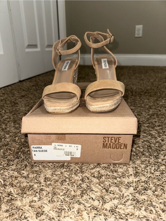 Steve Madden Shoes - Steve Madden Tan Espadrille Wedge Sandals with Ankle Strap